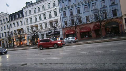 Järnvägsgatan sett från busshållplats invid Knutpunkten. Helsingborg 27 Okt. 2013