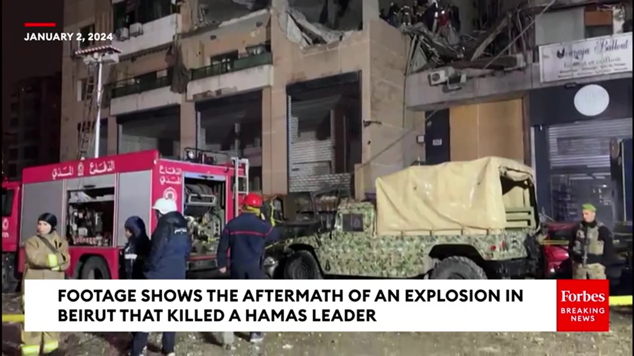 WATCH: Footage Reveals Aftermath Of Explosion That Killed A Senior Hamas Leader