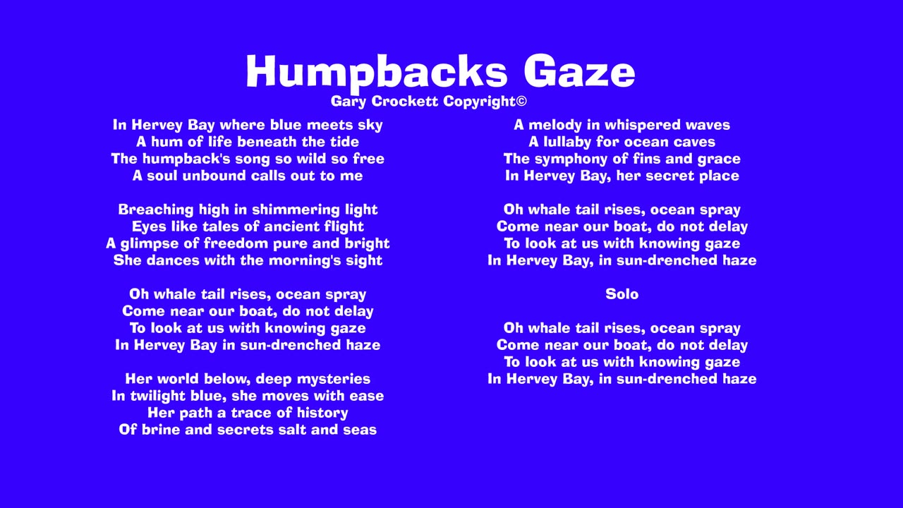 Humpbacks Gaze Song