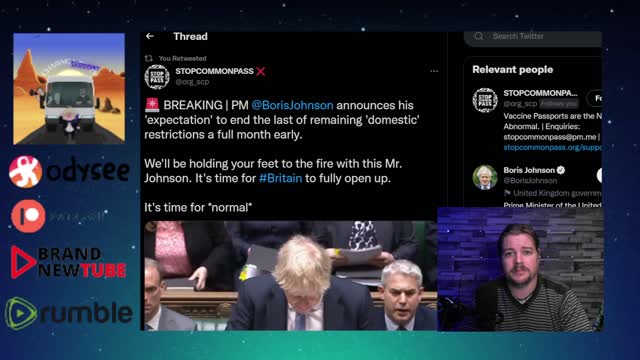 BREAKING - Boris Johnson Vows to remove ALL Domestic Covid restrictions a MONTH EARLY