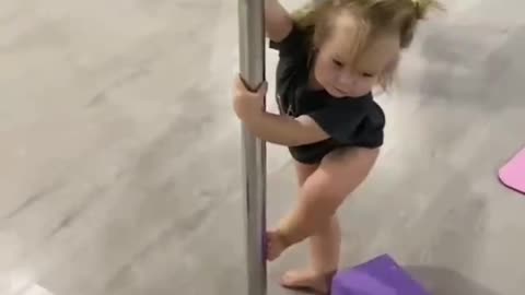 Baby's first pole dance