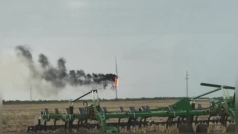 Lightning Strikes Wind Turbine