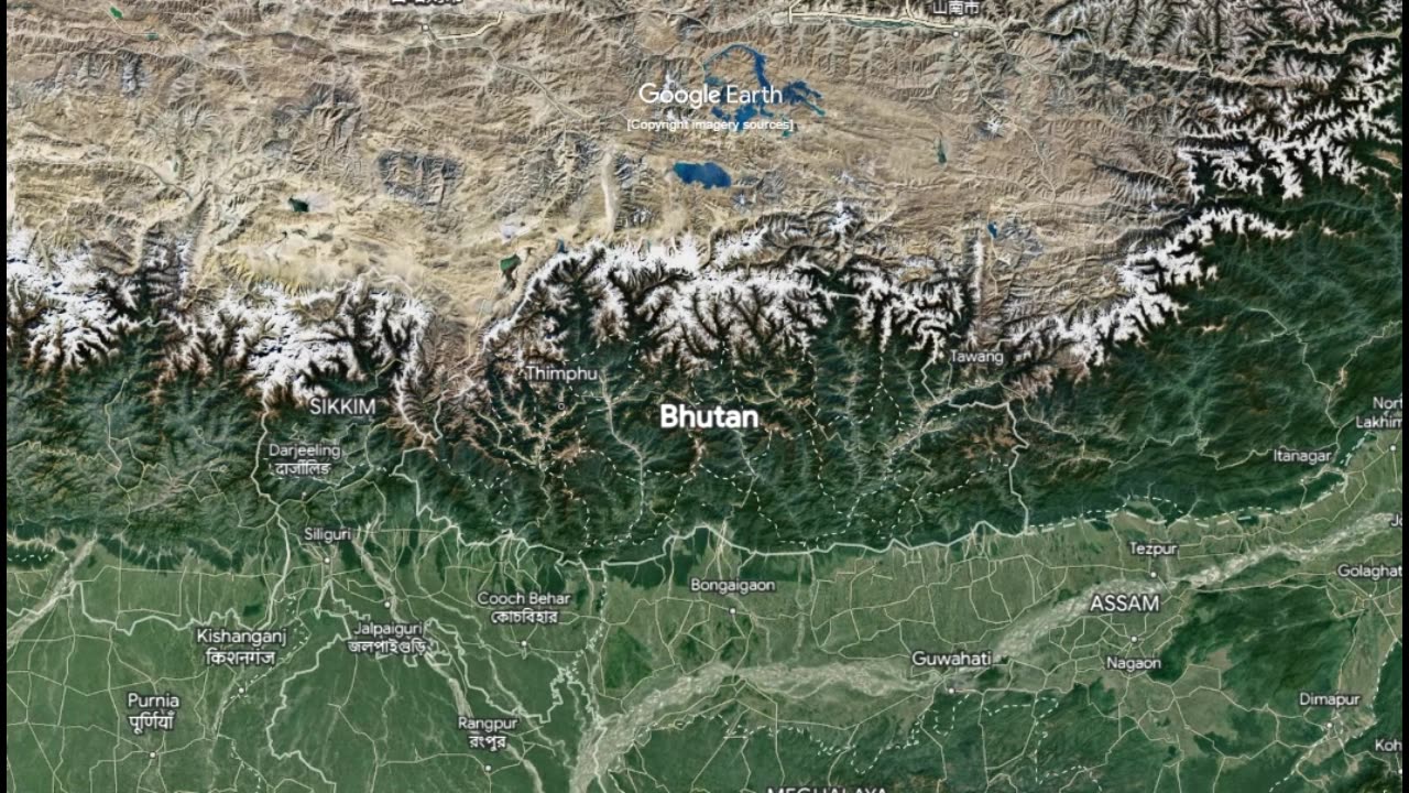 "A 38,394km Zoom into Bhutan 🚀🏞️: Unveiling the Kingdom in the Clouds! #BhutanZoom"