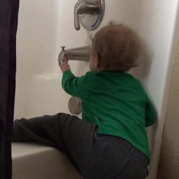 12 month old wants his bath time
