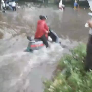 Heavy floods due to extreme rain fall in the Haikou of Hainan province, China