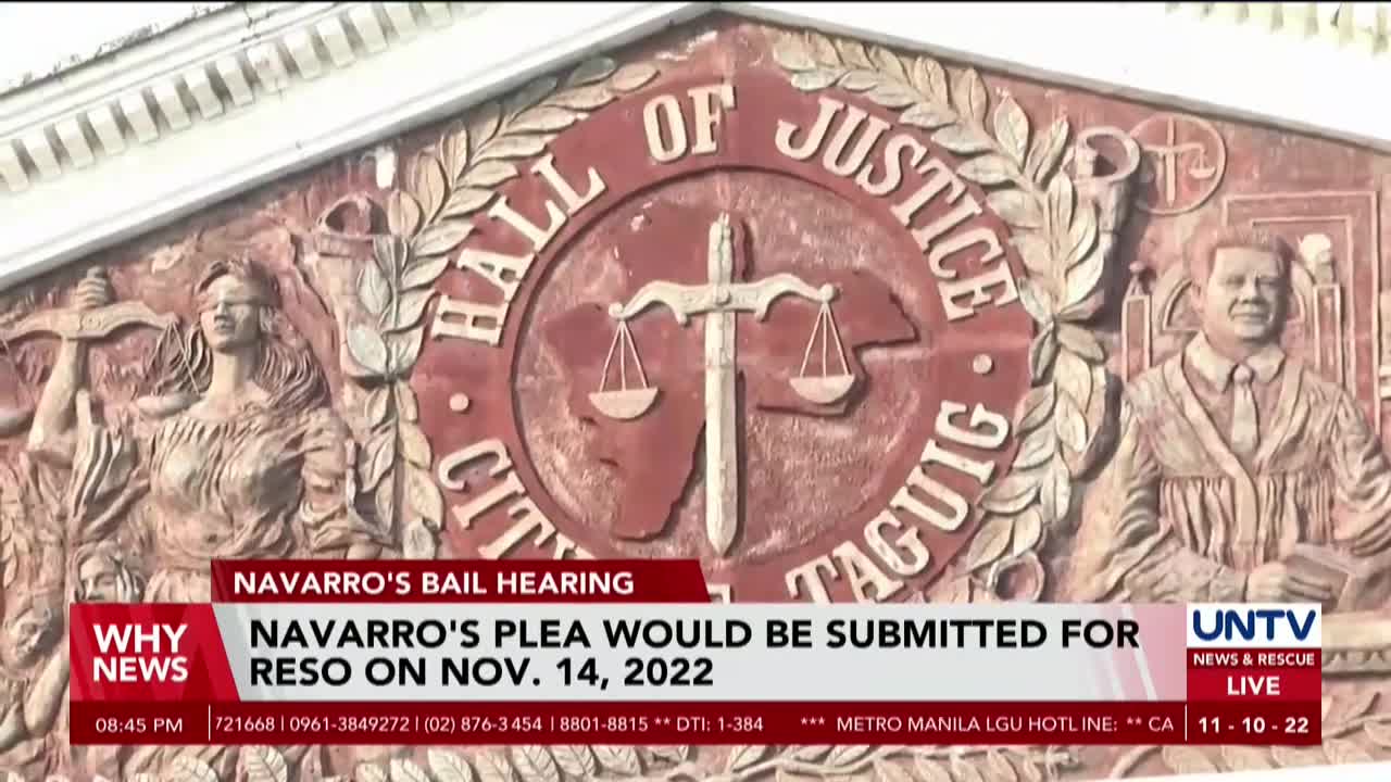 Taguig Court concludes hearing for Navarro's bail petition