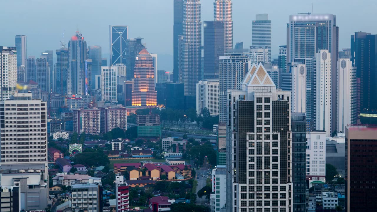 From day to night in Kuala Lumpur cityscape