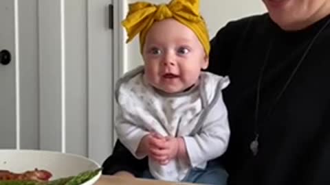 New mom can't control her emotions when her baby laughs for the first time