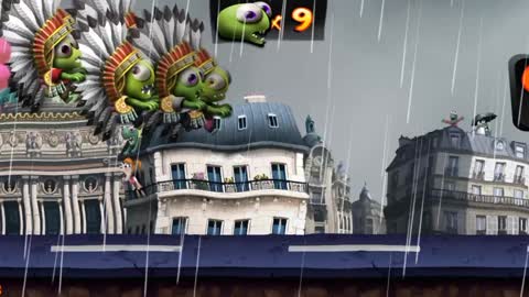 Playing a match with the hat unlocked in the game Zombie Tsunami (APACHE WAR HEADdress).
