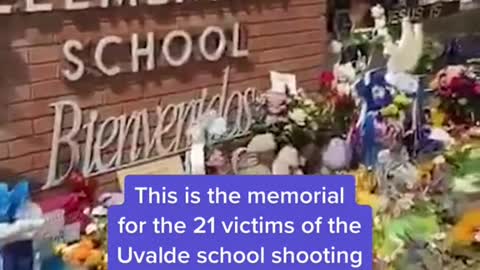 This is the memorial for the 21 victims of the Uvalde school shooting