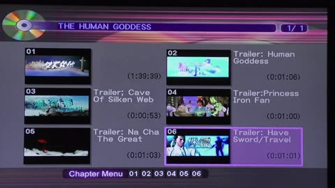 Trailers: The Human Goddess, Cave of Silken Web, Princess Iron Fan, Have Sword - Will Travel.
