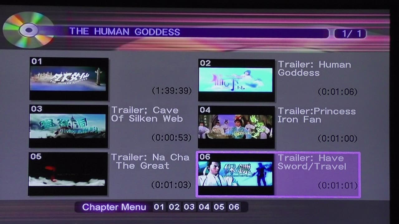 Trailers: The Human Goddess, Cave of Silken Web, Princess Iron Fan, Have Sword - Will Travel.