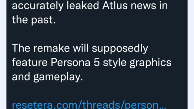 Persona 3 remake leaked