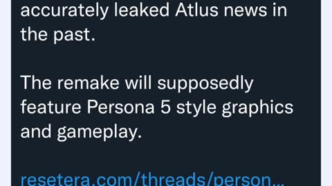 Persona 3 remake leaked