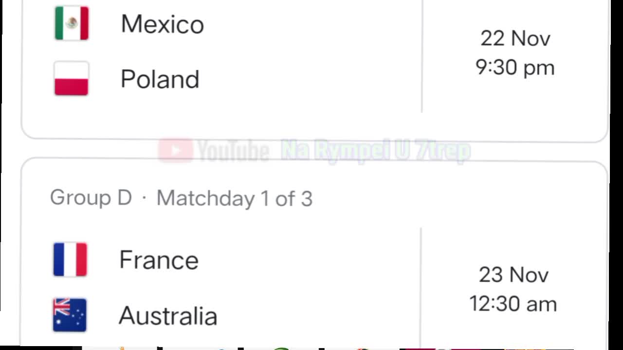World cup programme 2022