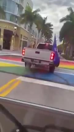 Florida man does burnouts over LGBTQ pride crosswalk