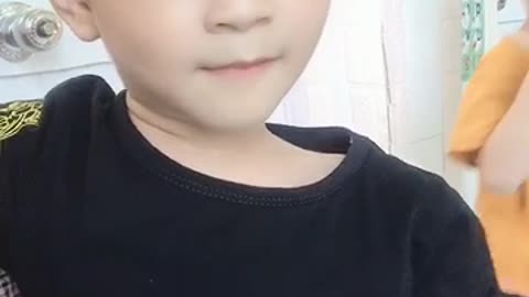Cute boys go to school