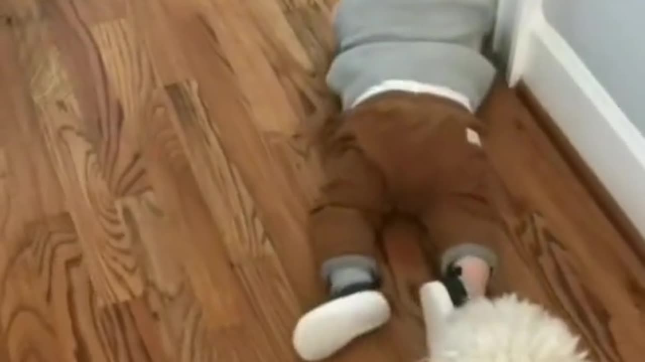 Cute baby vs puppy Very funny video😀😂