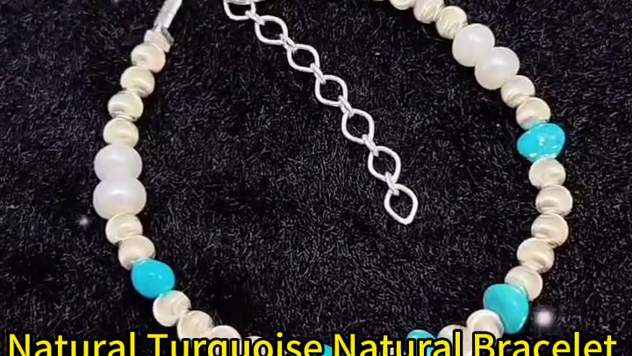 GN-20241106-05 Natural Turquoise Natural Bracelet Holiday Gift S925 Silver Women's Jewelry