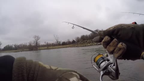 Carp on Light Tackle Cold River Finesse Fishing