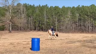 Running barrels and horseback trail riding