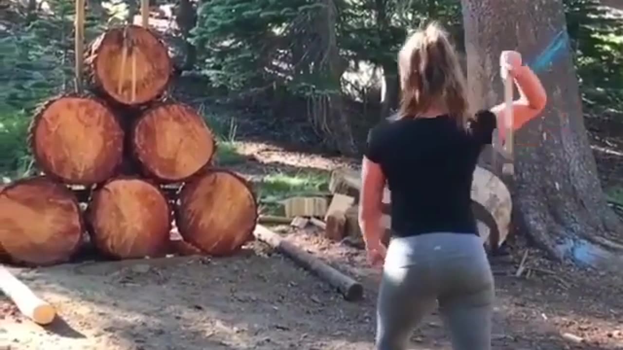 Trying to throwing wood cutter perfectly