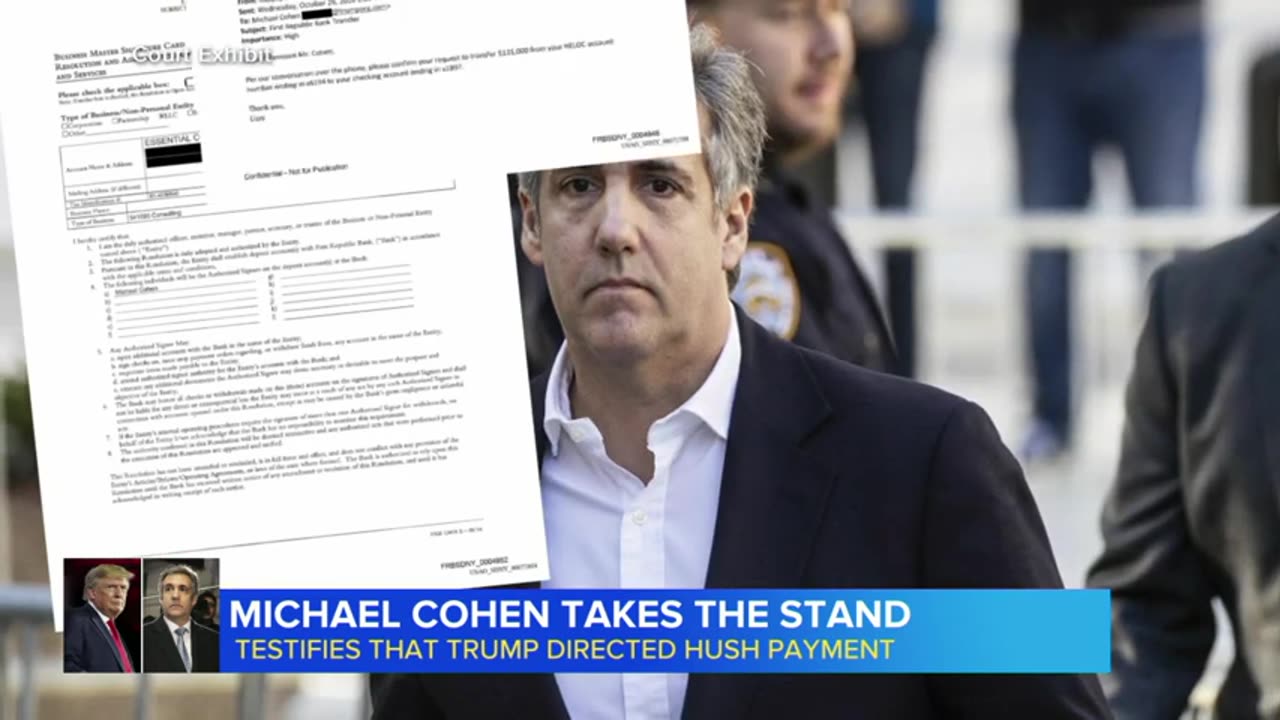 Michael Cohen returns to the stand for cross-examining in Trump's hush money trial ABC News