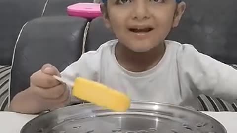 Cute Abhi Eating Mango Kulfi! 🍧 | Viral Shorts 2024 | #AbhiBajwa #TrendingShorts #MangoKulfi