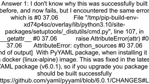 docker build exactly same requirementstxt amp Dockerfile 4 weeks ago success but currently failed