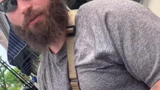 A man protecting his business