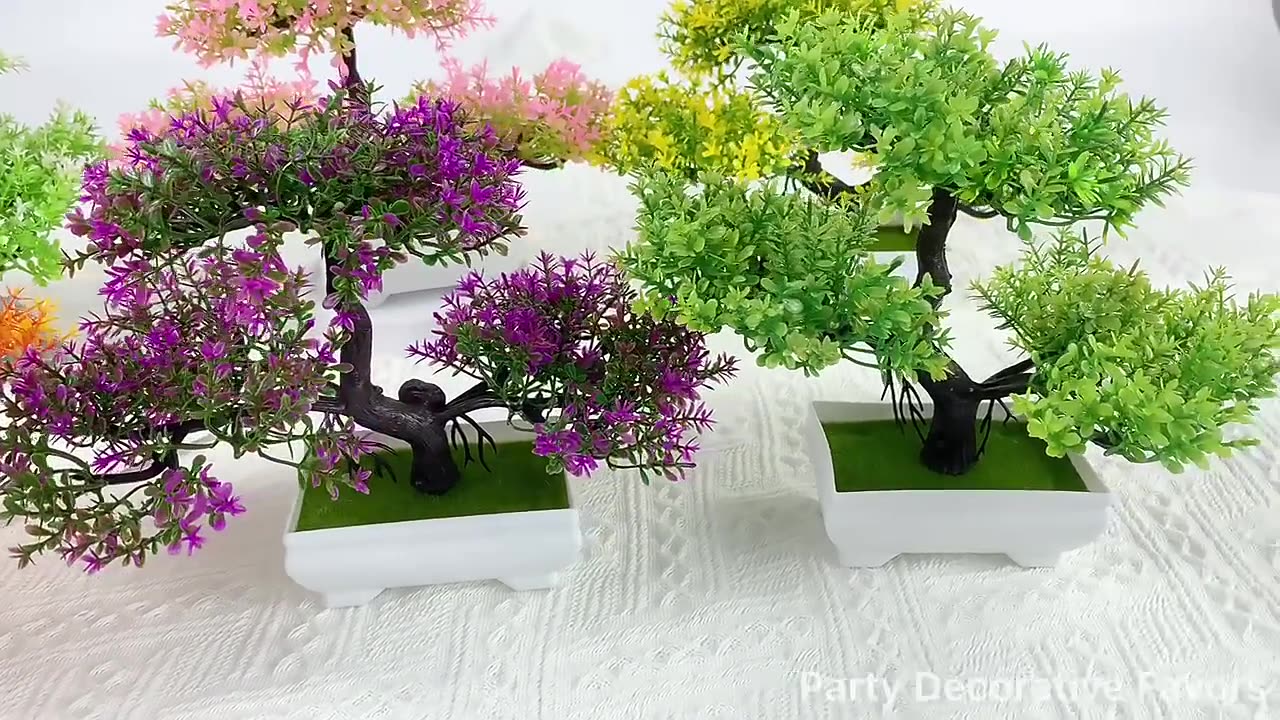 Artificial Plants Bonsai Small Tree Pot Fake Plant Flowers Potted