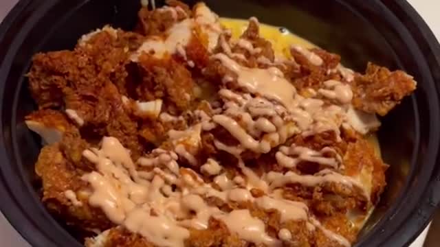 Fried chicken with cheese and corn