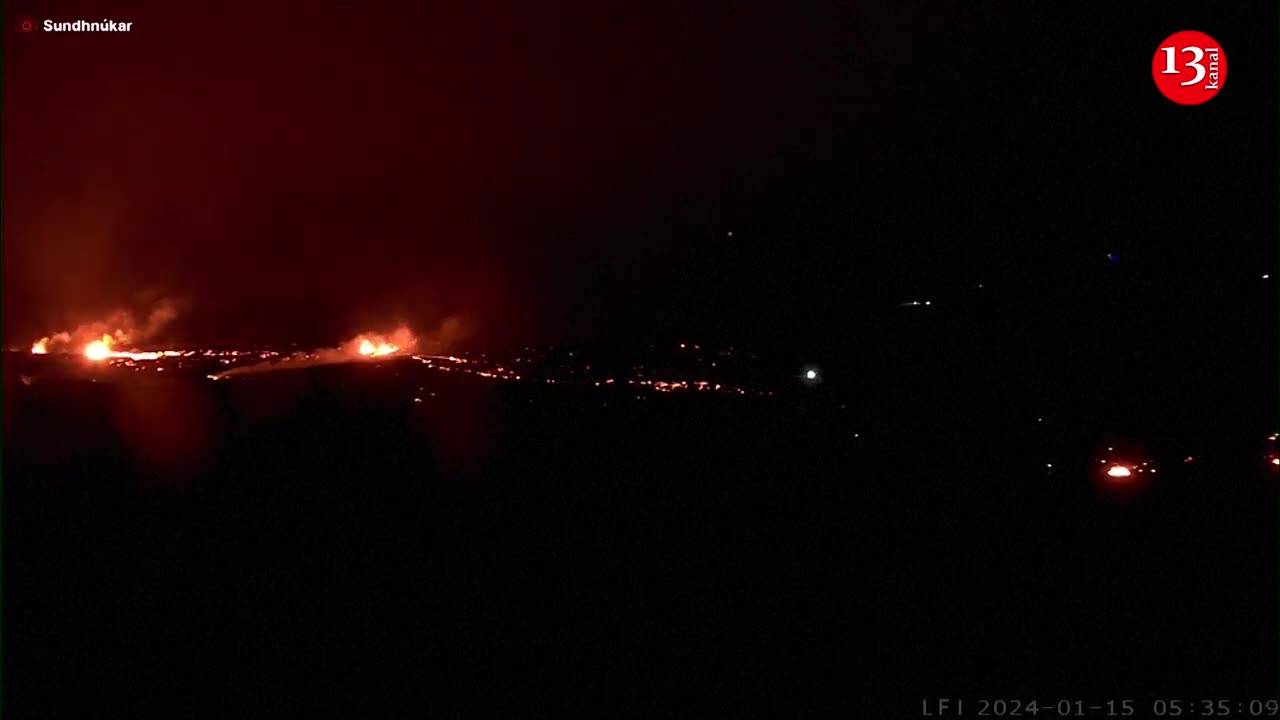 Lava continues to flow from fissures after volcano erupts again in southwestern Iceland