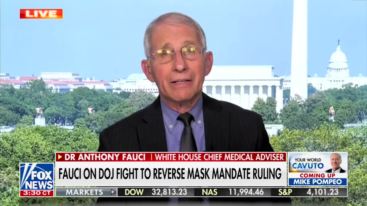 Fauci Openly Admits Biden Mask Mandate Is About Preserving “Authority”