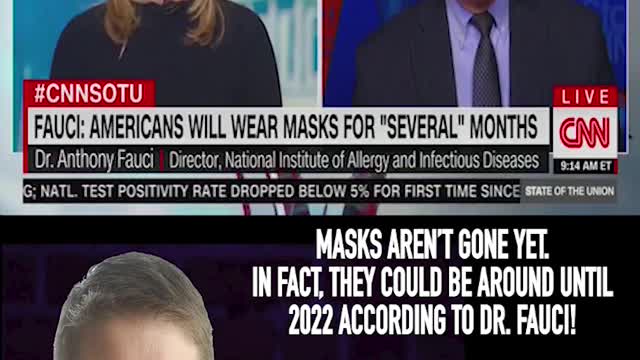 DR. FAUCI: AMERICANS MAY NEED TO KEEP WEARING MASKS INTO 2022, EVEN IF VACCINATED