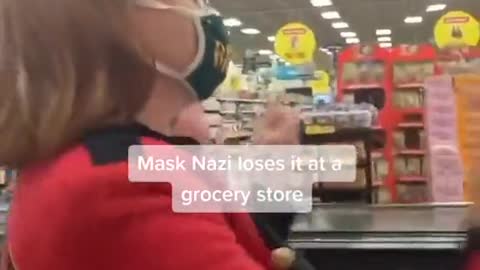 Psychotic Break? "Mask Nazi" Harasses Couple in Grocery Store