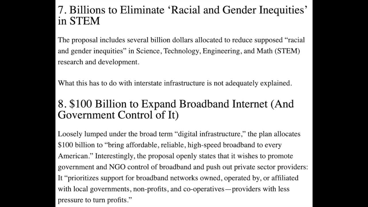 What Is In The Infrastructure Spending Proposal??