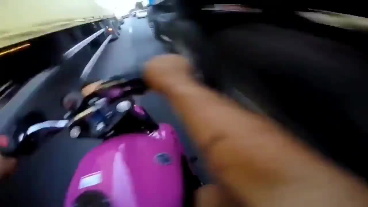 Motorcycle Driver With A Death Wish