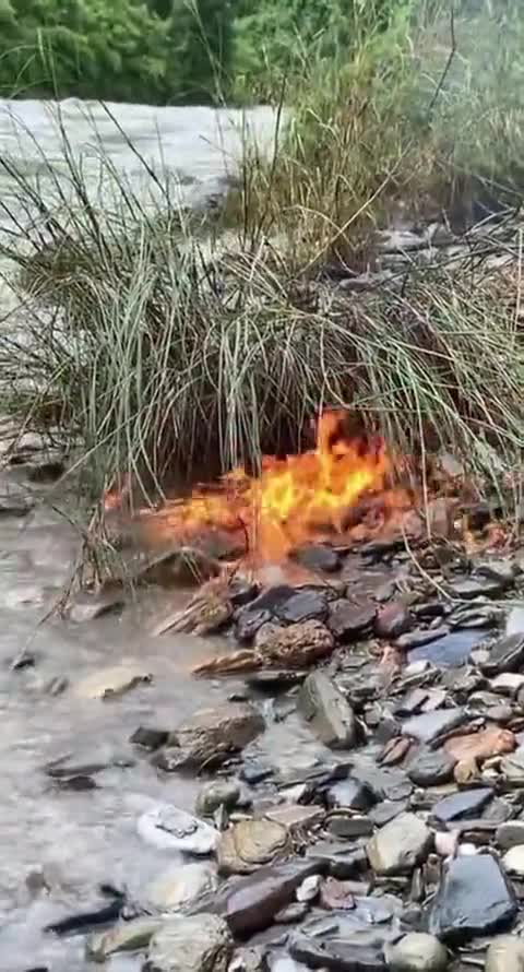 Fire on water never seen amazing view