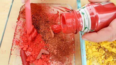 Ketchup vs Mustard - Mixing Makeup Eyeshadow Into Slime Special Series 207 Satis