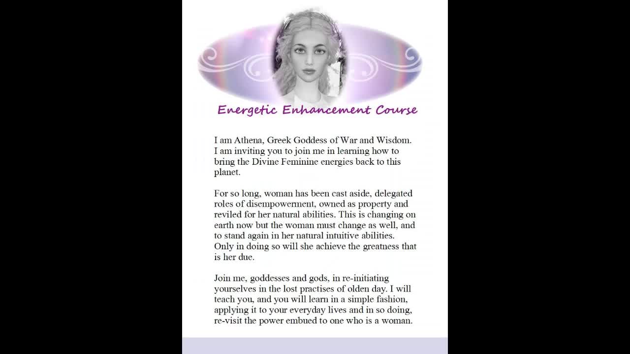 Athena Energetic Enhancement Lesson Three