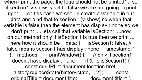 how to Set display none in print pages based on condition in vuejs using css or js