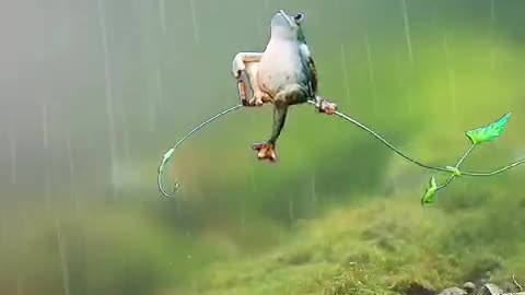 Frog enjoing weather Rain