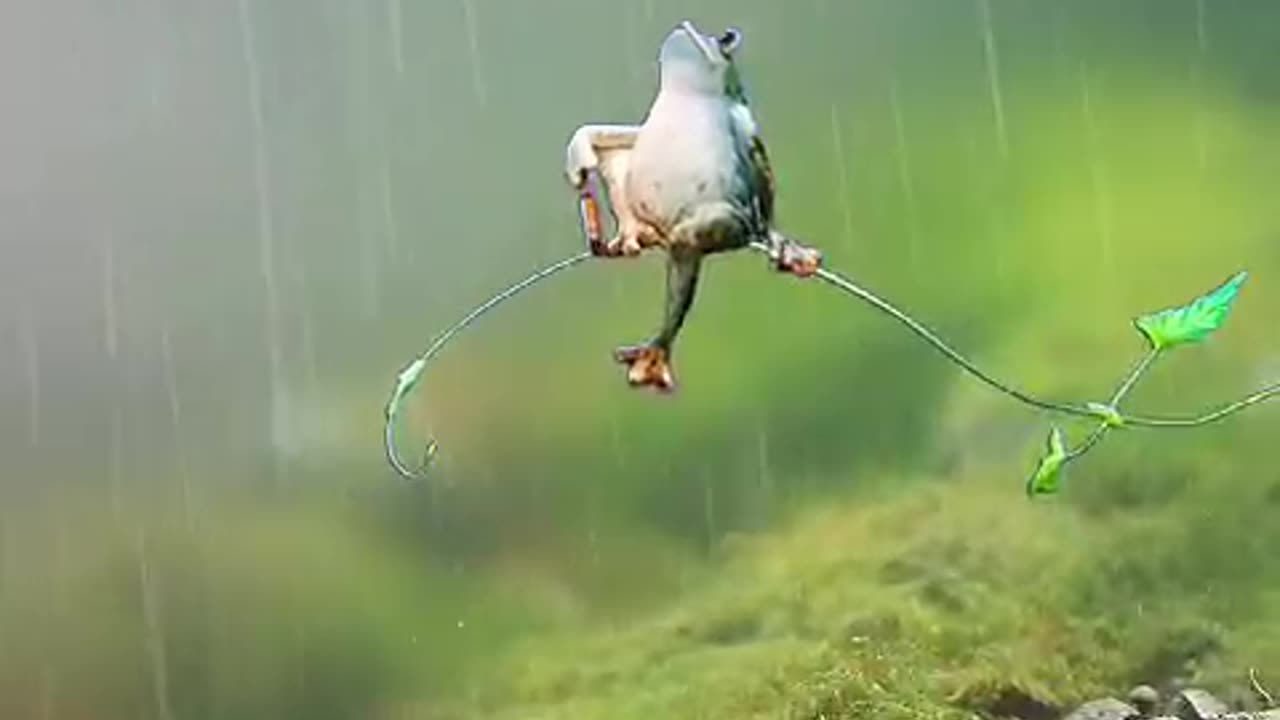 Frog enjoing weather Rain