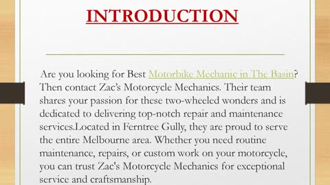 Best Motorbike Mechanic in The Basin