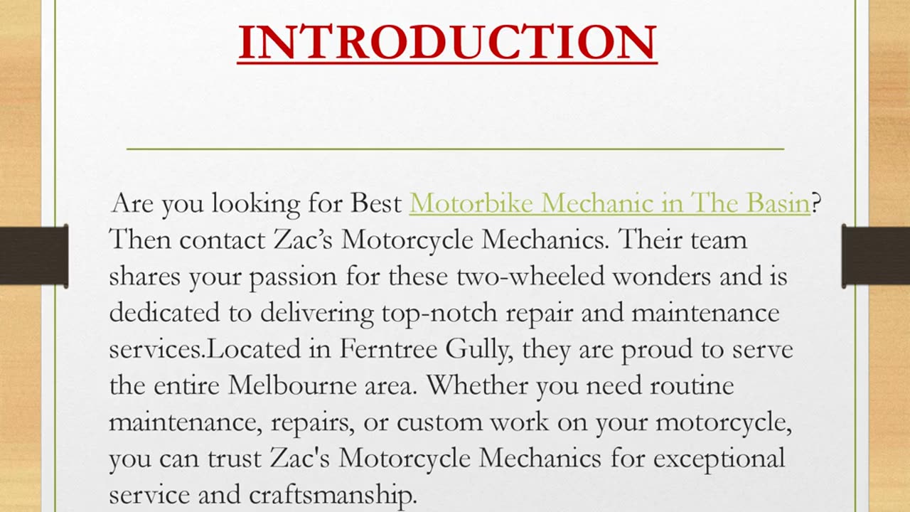 Best Motorbike Mechanic in The Basin