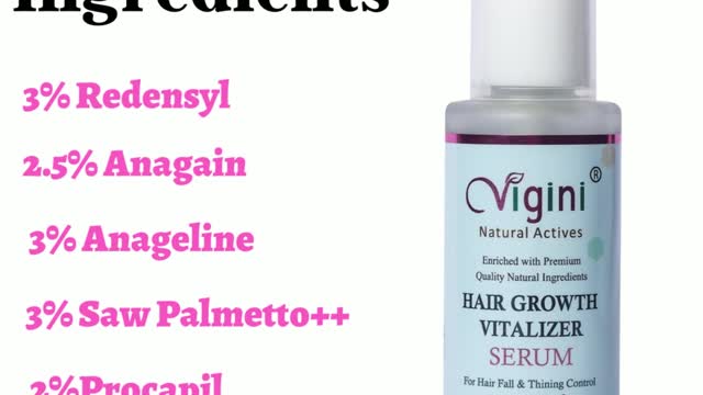 Vigini 3% Redensyl Hair Growth Regrowth Vitalizer Serum Decrease Fall Loss Thinning Tonic Men Women