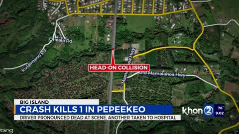 One man found dead at vehicle collision scene in Pepeekeo