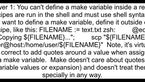 Defining local variable in Makefile target