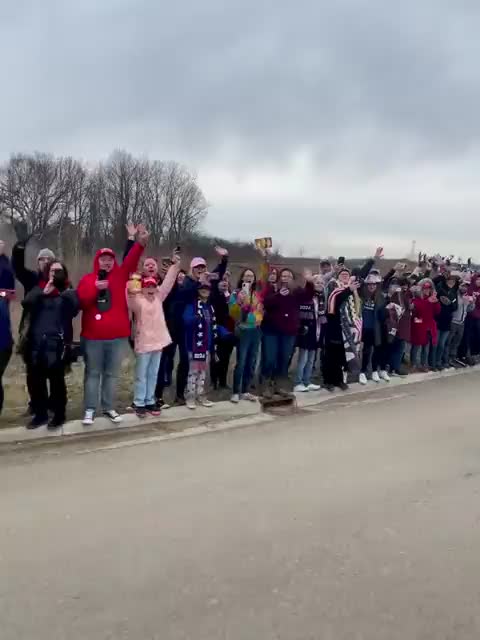 Michigan Rally - Supporters Line The Roads to See President Trump